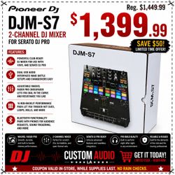 Pioneer DJ DJM Series DJM-S7 Battle Mixer Serato Controller 2 Channel System Bluetooth Performance Pads S7 🚨 Payment Options Available 🚨 No Credit N