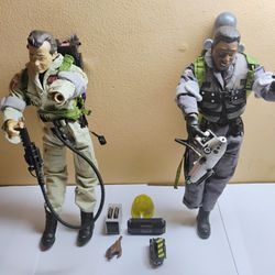 Mattel Ghostbusters 2 Peter Venkman & Winston Zeddemore 12 Inch. Not Complete 