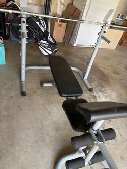 Weight Bench with Barbell Rack and Bar