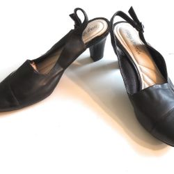 Easy Street Women's Leather Heels Black Size 10M