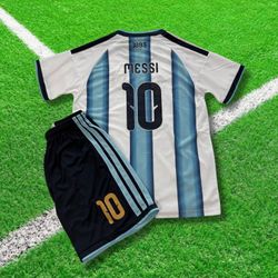 KIDS Argentina Home Messi #10 Fan Version Soccer Jersey Football Shirt 2026