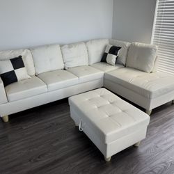 New Sectional + Storage Ottoman  — Left or Right Chaise — Delivery Available 