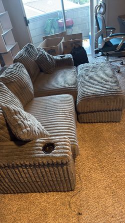 Grey Fur Sleeper Couch