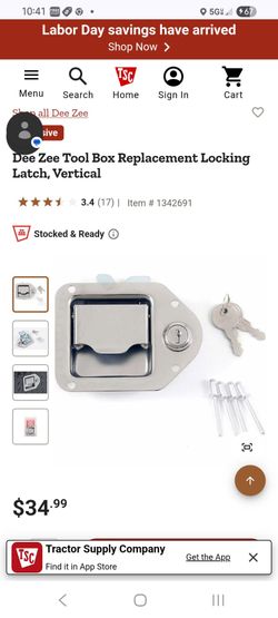 DeeZee Tool Box Replacement Latch W/Keys (Brand New)