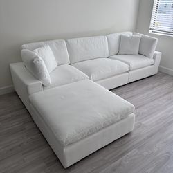 New White Sectional Cloud Couch Sofa 