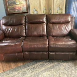 Leather Reclining Sofa