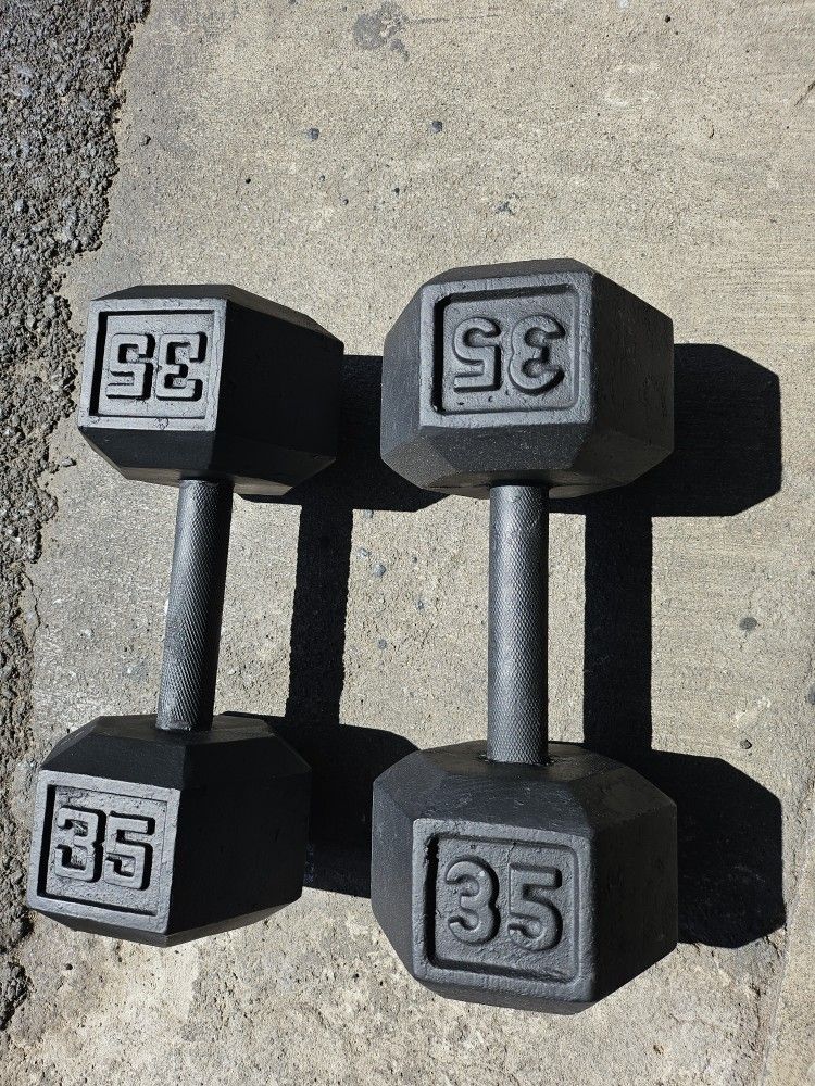 Pair Of 35lbs Dumbbells 