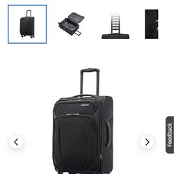 American Tourister 4 KIX 2.0 20" Carry-On Suitcase, 4-Wheeled Spinner, Black