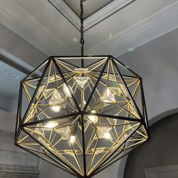 Modern Metal And Crystal Chandelier