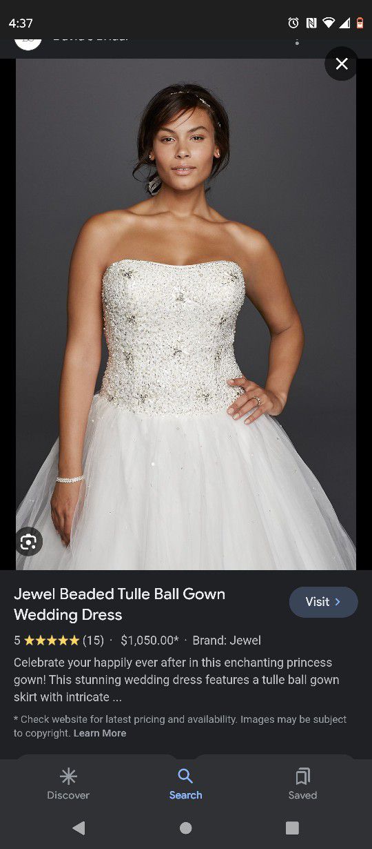 Size 10 Strapless Beaded Wedding Dress