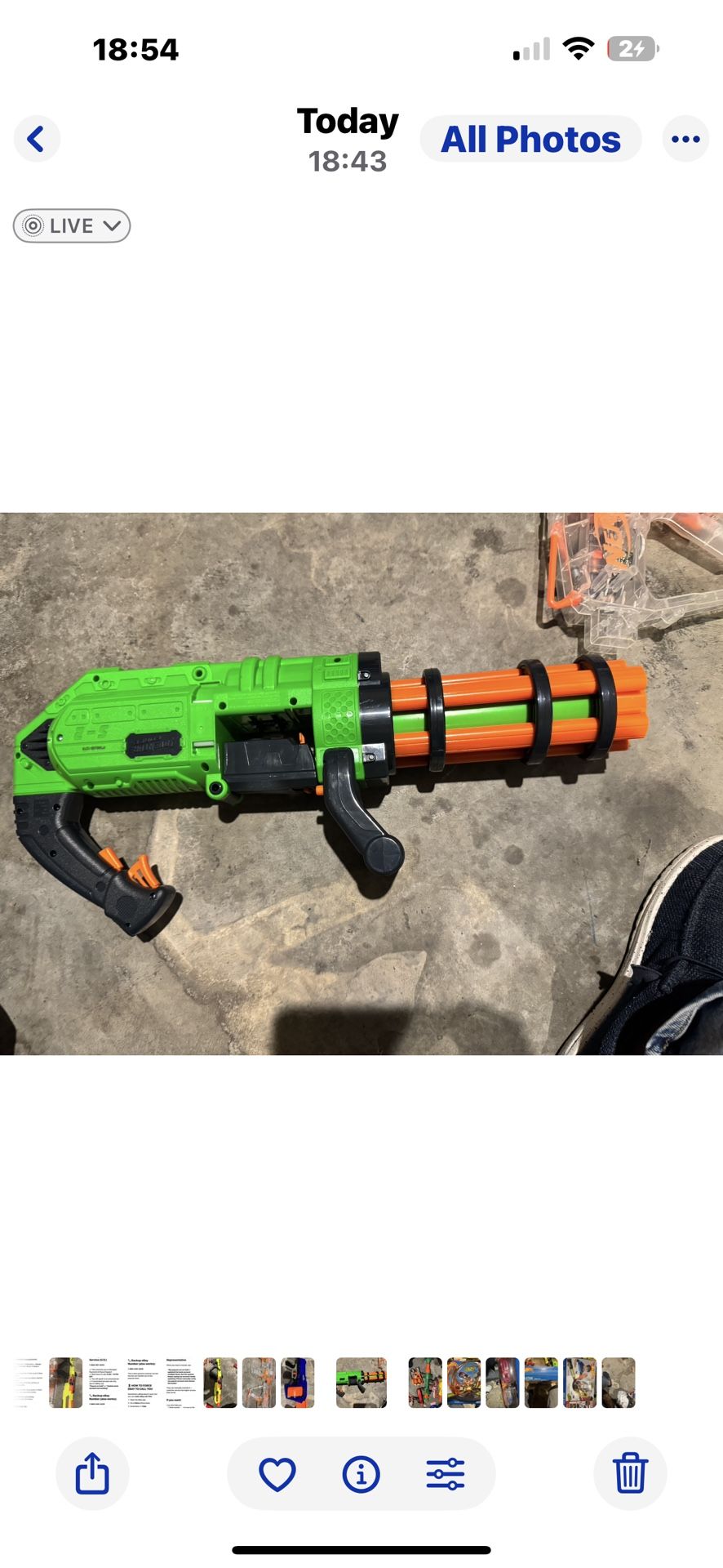 Nerf Zombie Strike RevReaper – Fully Working – Green/Orange