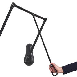 Pull Down Closet Rod for Hanging Clothes, Wardrobe Lift Rail Aluminum Alloy Organizer, Black 26.5”-33.4”