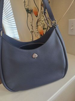 Kate Spade Blue Pebbled Leather Shoulder Bag
