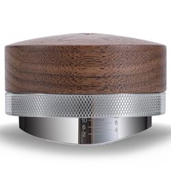 KNODOS 54mm Espresso Distribution Tool Walnut Coffee Distributor Adjustable Depth Stainless Steel Espresso Leveler Compatible with Breville Espresso M