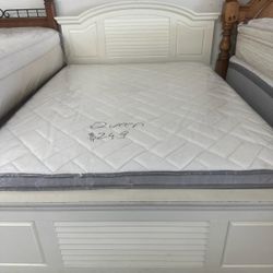 Queen Size Mattress And Box Spring With Bed Frame 🚚 Free Delivery 🚚