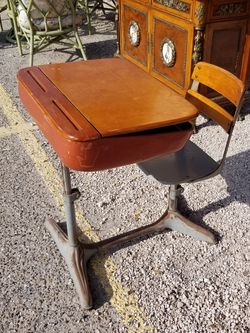 vintage 1950s school desk