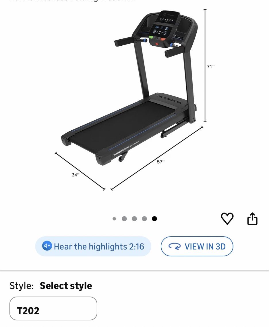 Horizon Folding Treadmill, Tee #2 02