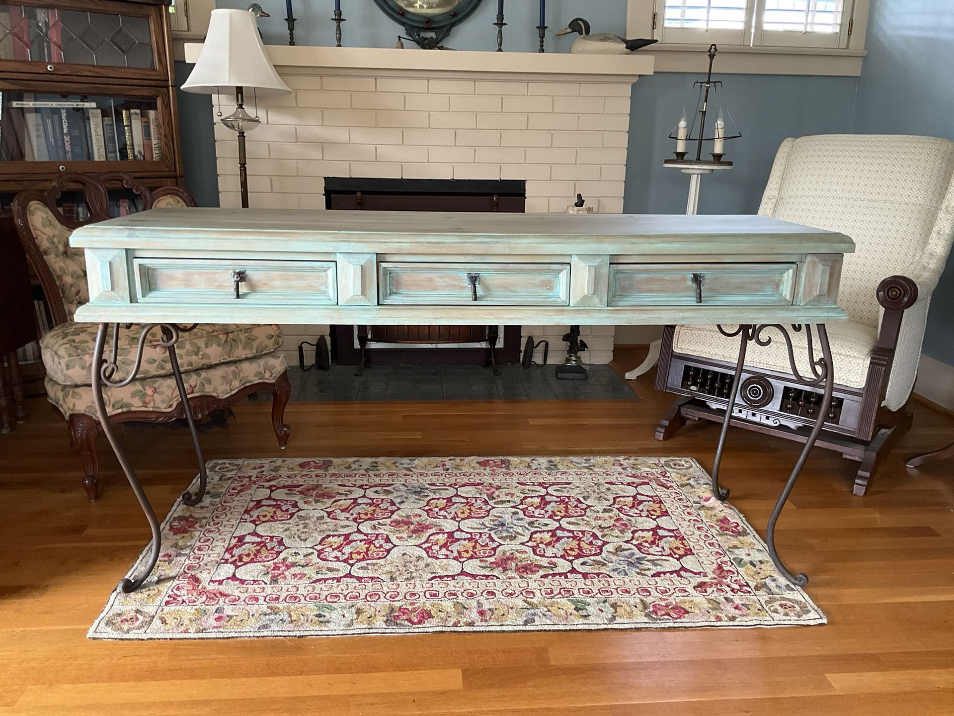 Large Rustic Corona Style Mexican Pine Table / Console / Desk