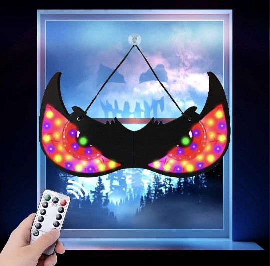 Halloween Decorations Flashing Spooky Eyes Lights, Hanging Eyes Window Lights with Suction Cup, 50 LED Light Up Eyeball for Indoor Outdoor Halloween D
