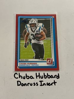 Chuba Hubbard Carolina Panthers RB Donruss Short Print Insert Card.