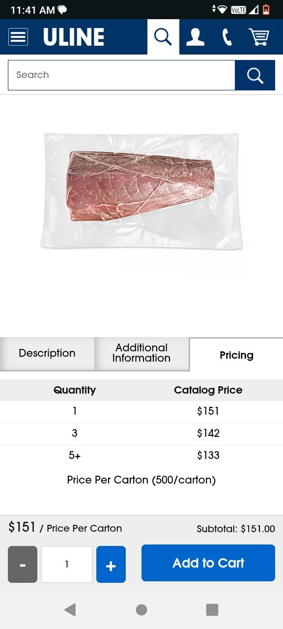  Poly Nylon Vacuum Bags - 14 x 24