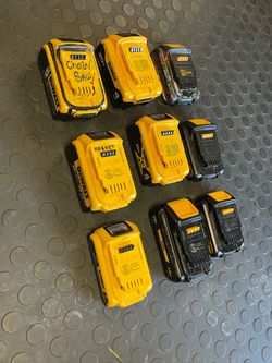 9 Dewalt 20v batteries (not charging)