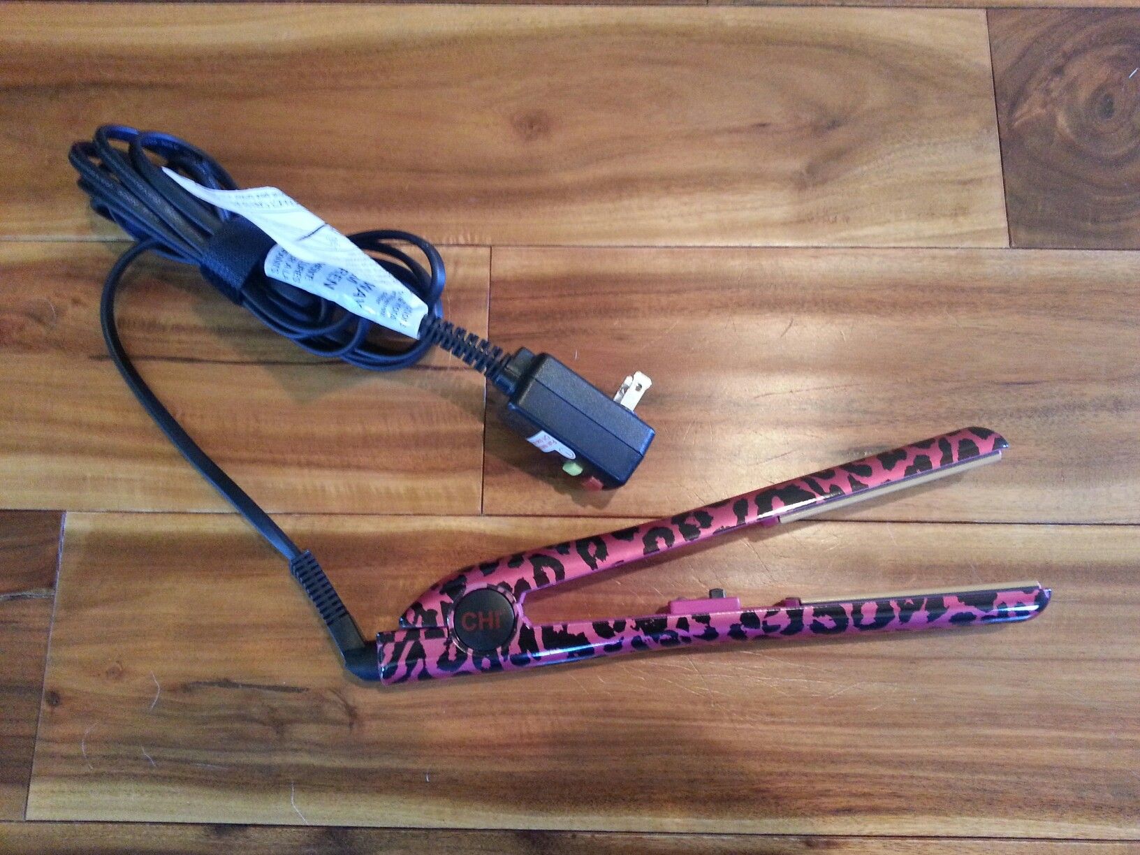Chi pink shop leopard flat iron