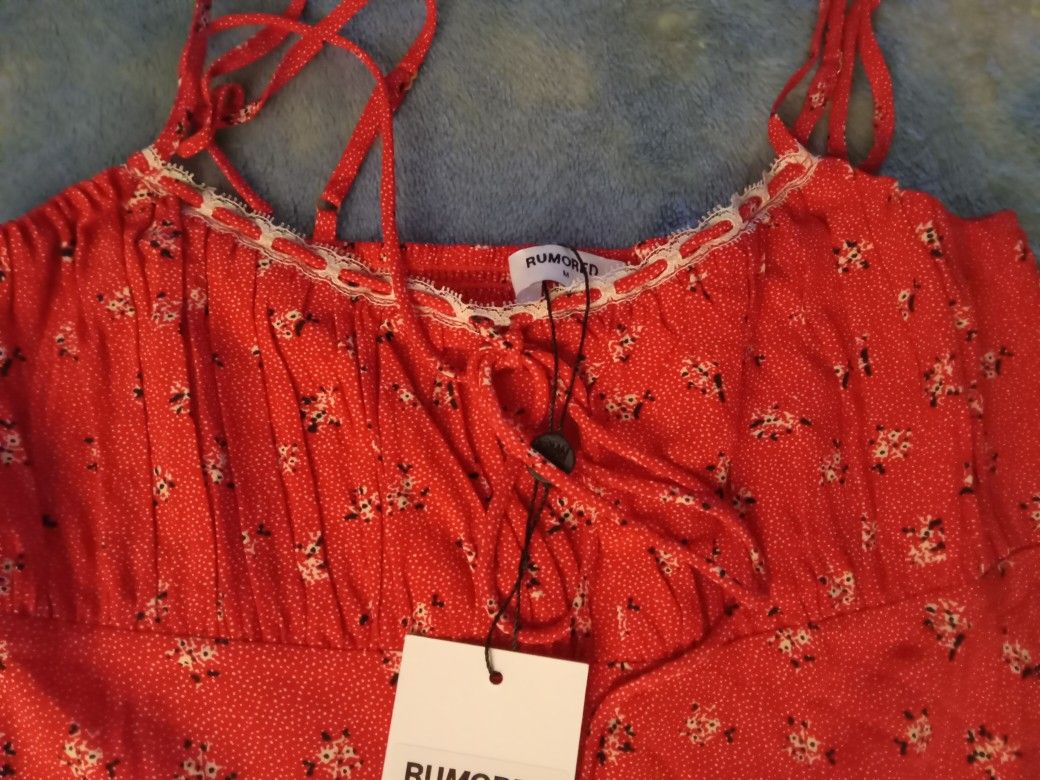 Red Floral Sundress- Brand New