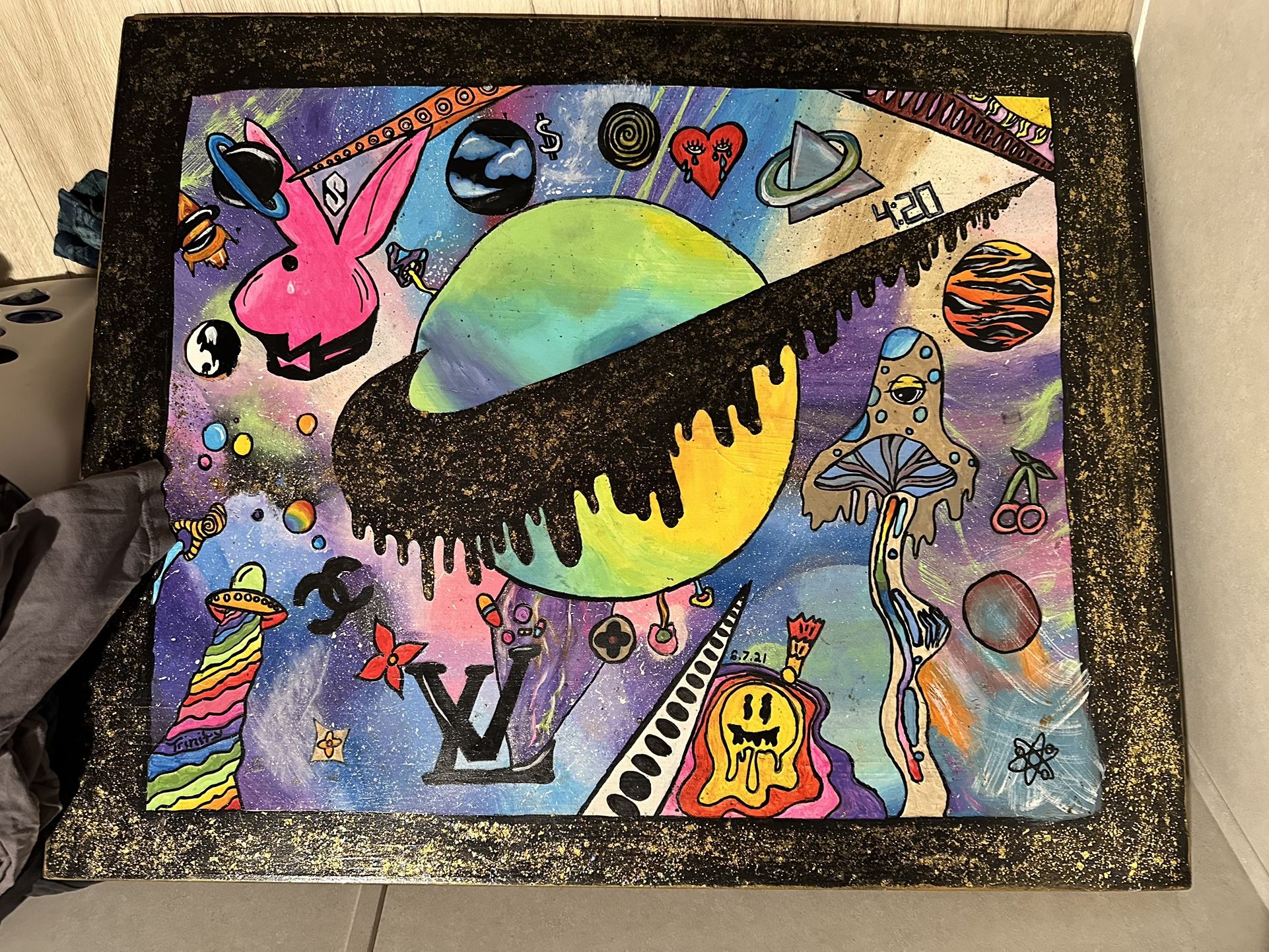 Custom Hand Painted Wooden TableTop