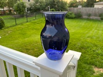 Blue Glass Vase for Flowers
