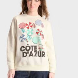 Women's Peanuts Cote D'Azur Sweatshirt Sz XS 
