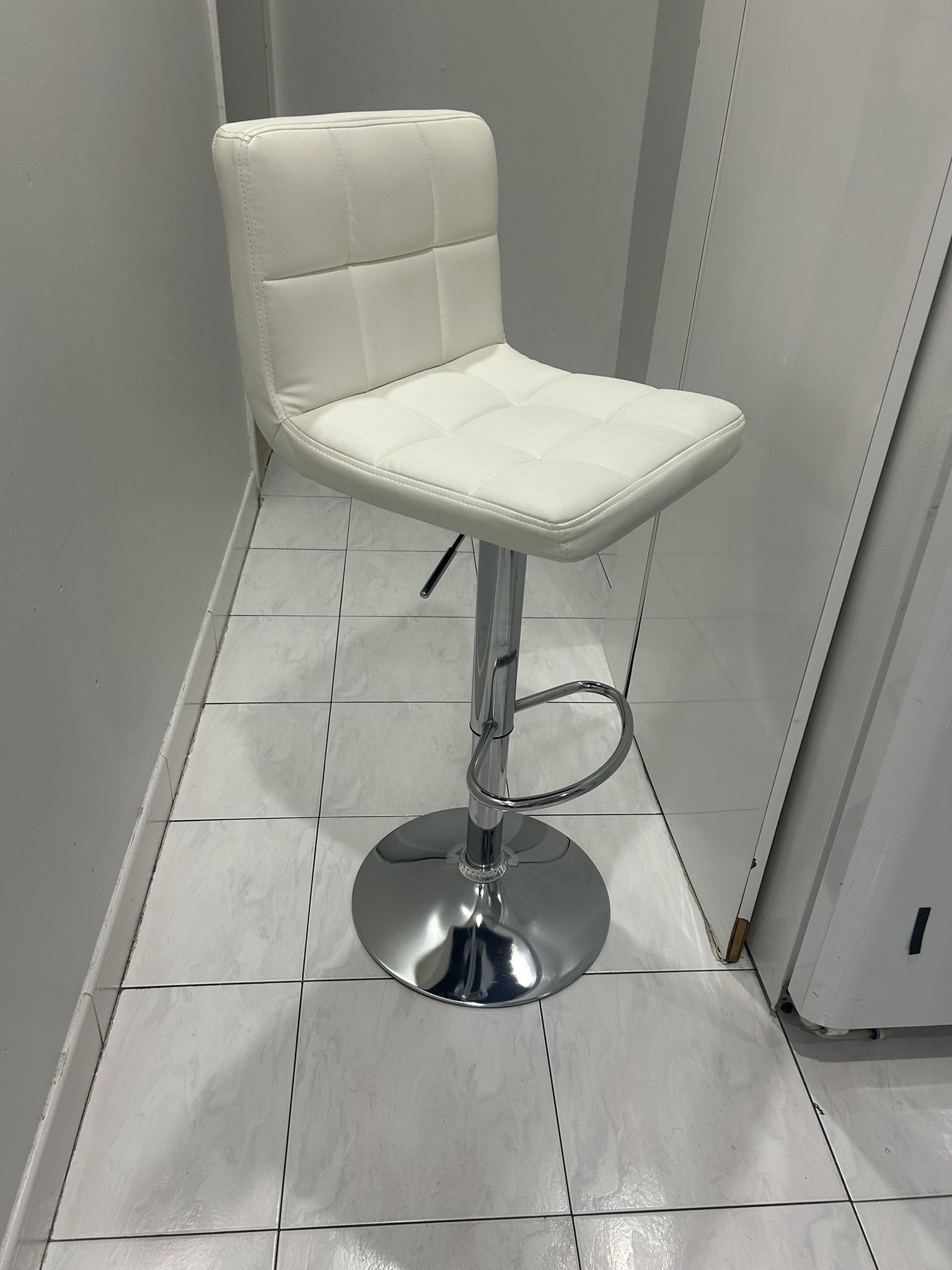 White Swivel Upholstered Counter Stool set of 4