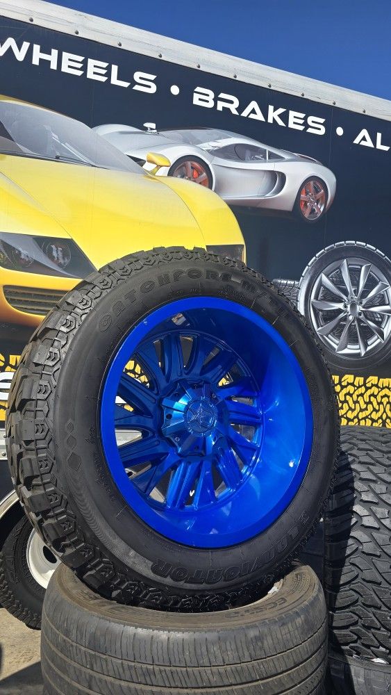 22 INCH WHEELS AND TIRES LT 37x12.50R22  6X139 / 6X135 CHEVY FORD $1500 ALL 4 INSTALLED 