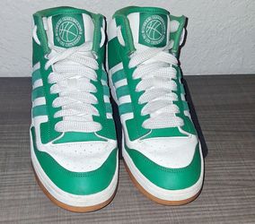 Adidas Hi- Top Sneakers Green and White Mens Size 9.5