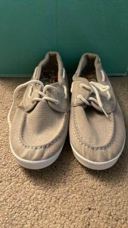 Women’s Boat Shoes - M - Grey with Laces