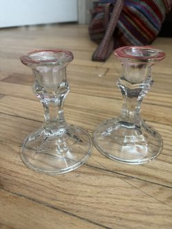 2 Glass Candle Holders