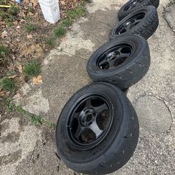 Set of 4 Rota slip stream 4x100 15x7 with Toyo tires