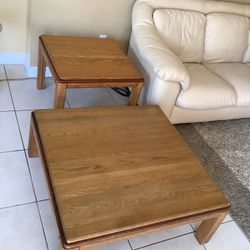Solid Oak …  Coffee Table and Side Table