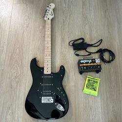 Squier sonic stratocaster and Orange micro dark 20W amp