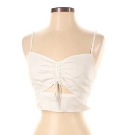 NWOT Abercrombie and Fitch White Cutout Crop Blouse Size Small