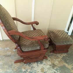 Antique  Mahogany  Carved    Glider   Set