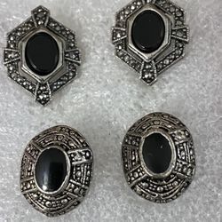 Aretes Stainless Piedras Azabache Diferentes Modelos Joyería Antigua Cada Uno