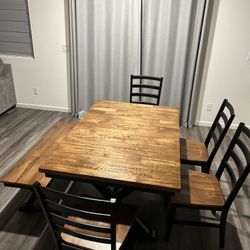Wildenauer Dining Table with 4 Chairs & Bench (Extendable)
