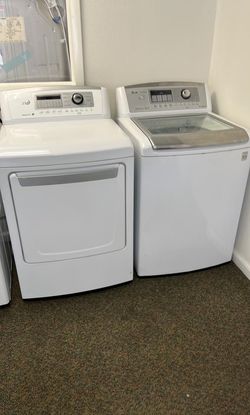 LG Top Load Washer & Dryer Set – Direct Drive + Sensor Dry, White