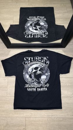 Y2K 2025 Sturgis Winged Skull SpellOut Biker Shirt