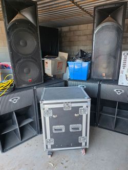 Complete Cerwin-Vega PA Sound System – 4 Earthquake Subs – QSC Amps