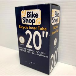 New Bike Shop 20" Bicycle Inner Tube, Schrader Valve, Size 20" x 1.75-2.25" width