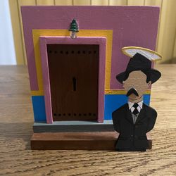 Hand-Painted St. Dr. José Gregorio Hernández Wall Art on Wood – One of a Kind, Religious Folk Art, Unique Piece #18