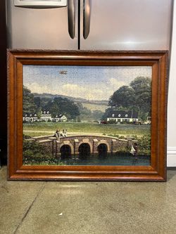 Framed 1000pc Jigsaw Puzzle Art - William Phillips "Apple Creek Yacht Club" - Ready to Hang!