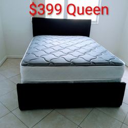 $399 Queen Bed Frame With Mattress And Box-spring Brand New Free Delivery 